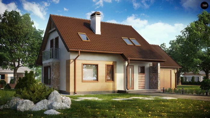 Проект дома U102 GP - 1 С мансардным этажом дома в Киеве