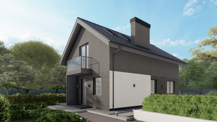 Проєкт будинку Db 15 - З мансардним поверхом дома у Києві