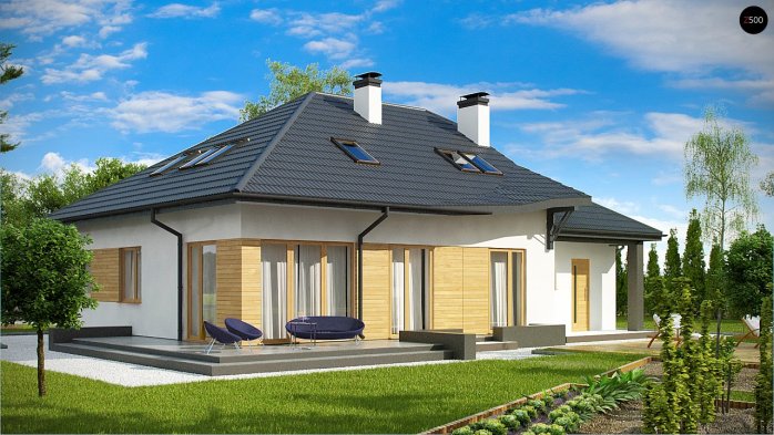 Проект дома U56 A - 3 С мансардным этажом дома в Киеве