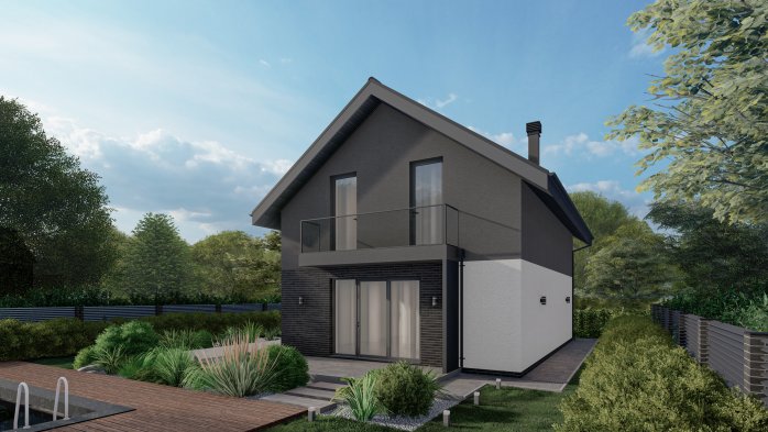 Проєкт будинку Db 15 - З мансардним поверхом дома у Києві