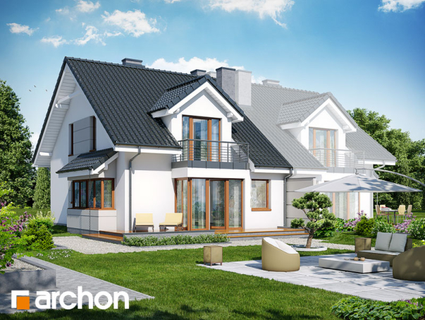 Проект дома Дом в клематисах 7 (Б) вер.3 - 2 С мансардным этажом дома в Киеве