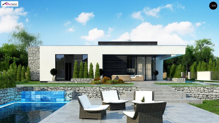 Проект дома Ux153 - 4 Одноэтажные дома в Киеве