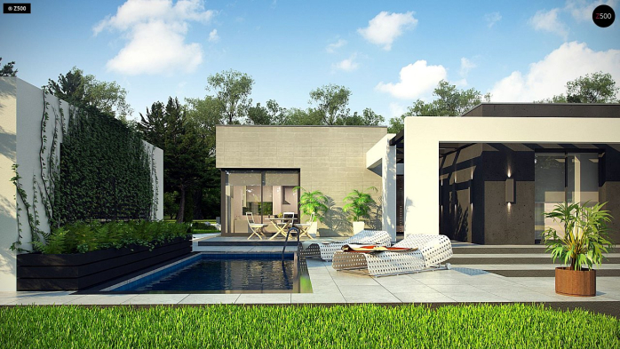 Проект дома Ux79 - 3 Одноэтажные дома в Киеве