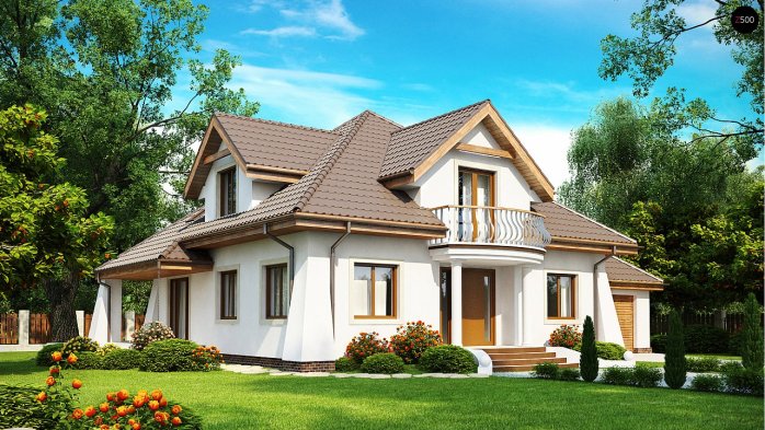 Проєкт будинку U109 - З мансардним поверхом дома у Києві