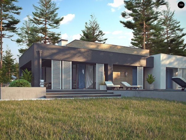 Проект дома Ux65 + - 10 Одноэтажные дома в Киеве