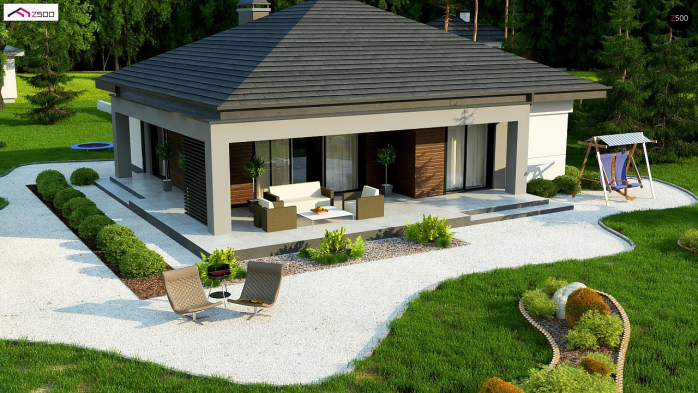 Проект дома U377 B - 6 Одноэтажные дома в Киеве