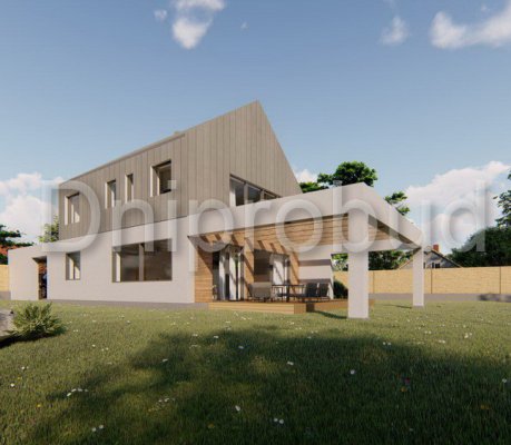 Двоповерховий будинок з фальцевою покрівлею (Чехова)