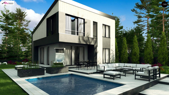 Проєкт будинку U392 - З мансардним поверхом дома у Києві