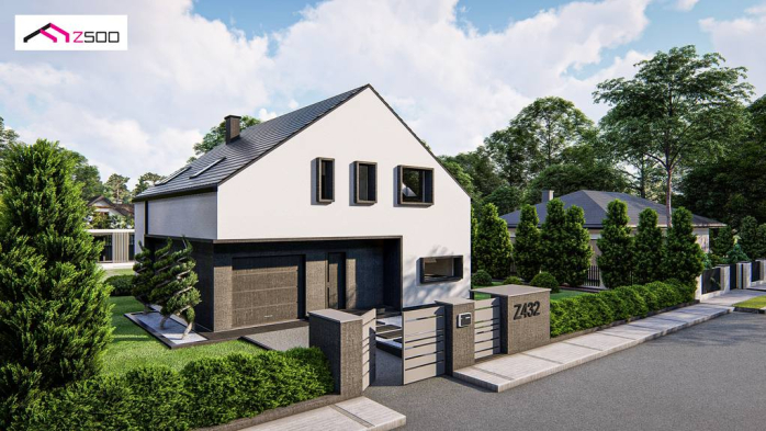 Проєкт будинку U432 - З мансардним поверхом дома у Києві