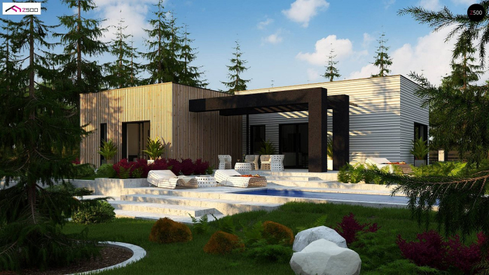 Проект дома Ux161 - 3 Одноэтажные дома в Киеве