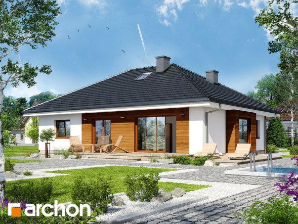 Проект дома Дом в герани - 2 Одноэтажные дома в Киеве