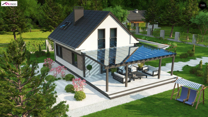 Проект дома U211 v2 tz - 3 С мансардным этажом дома в Киеве