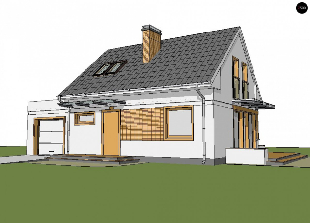 Проект дома U211 GL - 2 С мансардным этажом дома в Киеве