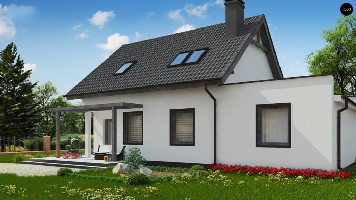 Проект дома U212 GL - 4 С мансардным этажом дома в Киеве