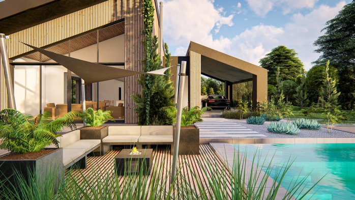 Проект дома U485 - 4 Одноэтажные дома в Киеве