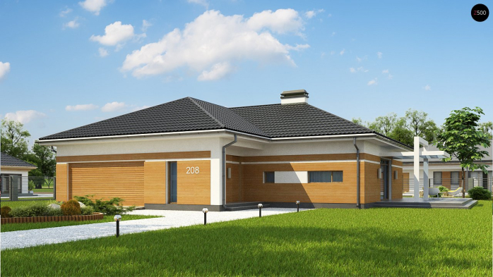 Проект дома U208 A - 1 Одноэтажные дома в Киеве