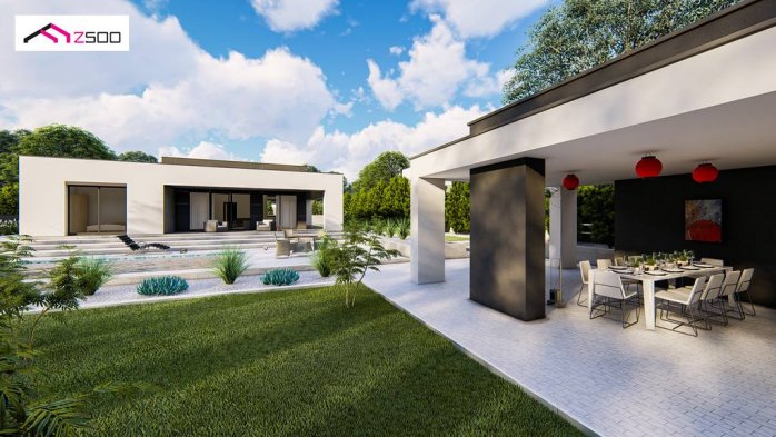 Проект дома Ux83 - 4 Одноэтажные дома в Киеве