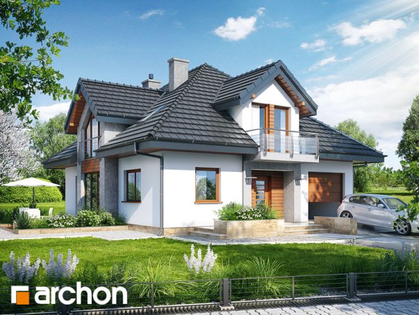 Проект дома Дом в тимьяне (Н)  вер.2 - 1 С мансардным этажом дома в Киеве