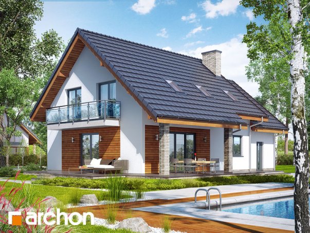 Проект дома Дом в красных кустах - 2 С мансардным этажом дома в Киеве