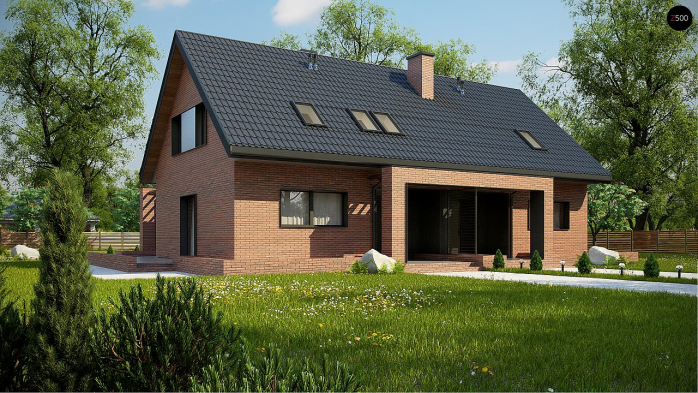 Проект дома U351 - 1 С мансардным этажом дома в Киеве