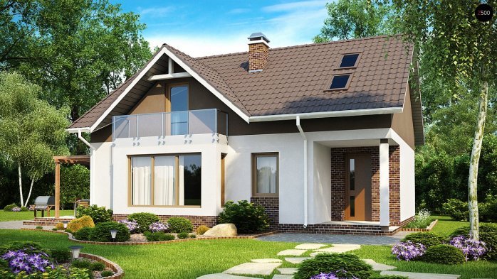 Проект дома U128 - 1 С мансардным этажом дома в Киеве