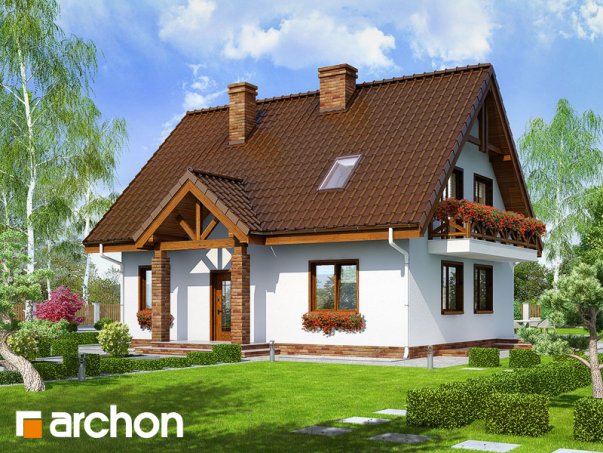 Проект дома Дом в примулах (П) вер.2 - 1 С мансардным этажом дома в Киеве