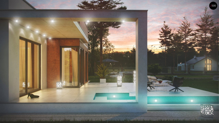 Проект дома Ux104 - 4 Одноэтажные дома в Киеве