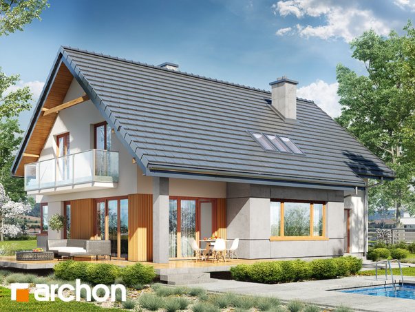 Проект дома Дом в аурорах 5 - 2 С мансардным этажом дома в Киеве