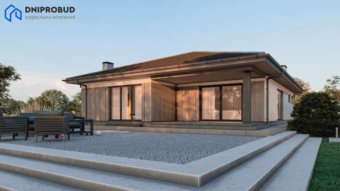 Проект дома DB 44 - 3 Одноэтажные дома в Киеве