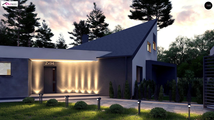 Проєкт будинку Ux94 - З мансардним поверхом дома у Києві