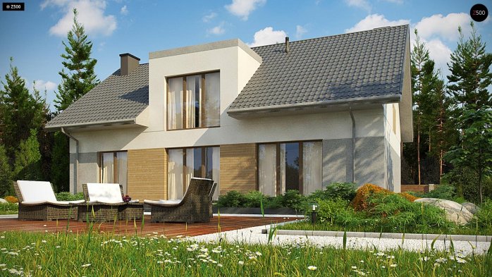 Проект дома U358 - 4 С мансардным этажом дома в Киеве