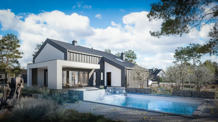 Проект дома U458 B sm - 3 Одноэтажные дома в Киеве