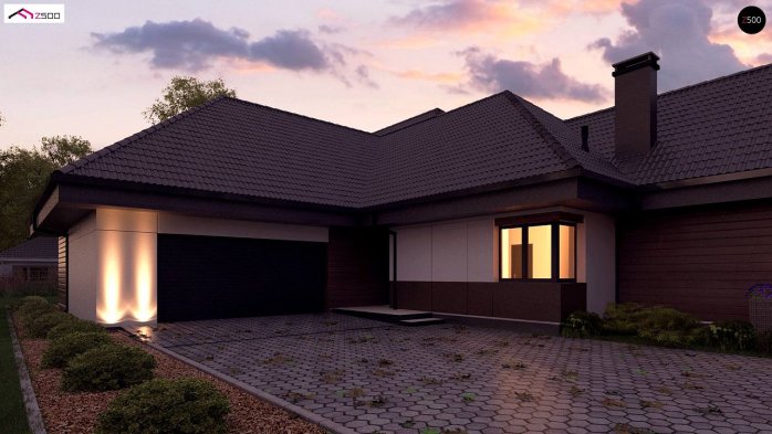 Проект дома U402 B+ - 4 Одноэтажные дома в Киеве