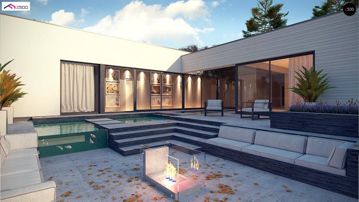 Проект дома Ux99 - 4 Одноэтажные дома в Киеве