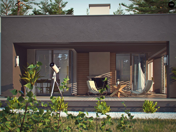 Проект дома Ux65 + - 12 Одноэтажные дома в Киеве