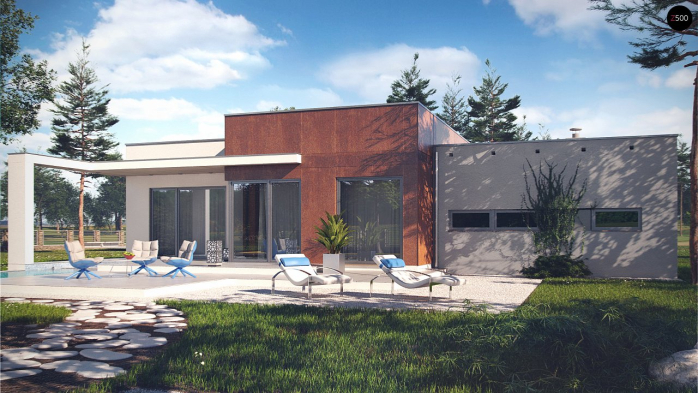 Проект дома Ux104 - 3 Одноэтажные дома в Киеве