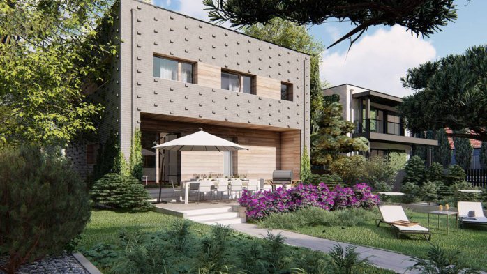 Проект дома Ux216 - 3 Двухэтажные дома в Киеве