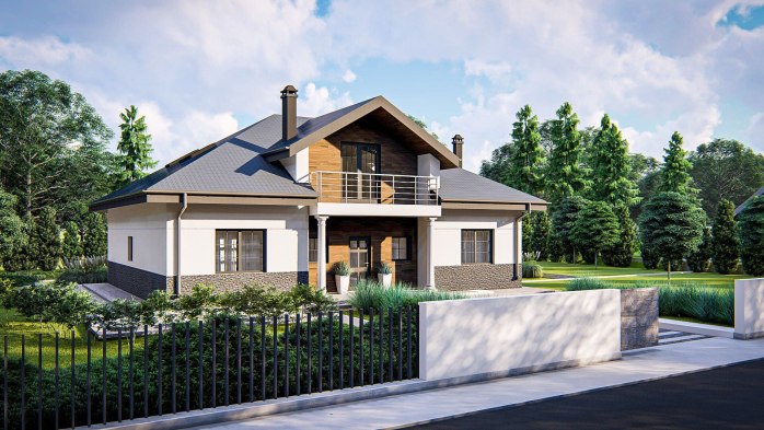 Проект дома Uu10 stu bk - 2 С мансардным этажом дома в Киеве