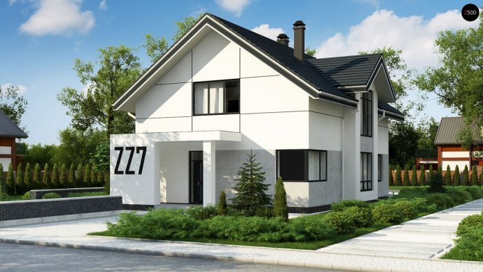 Проект дома Uu7 - 1 С мансардным этажом дома в Киеве