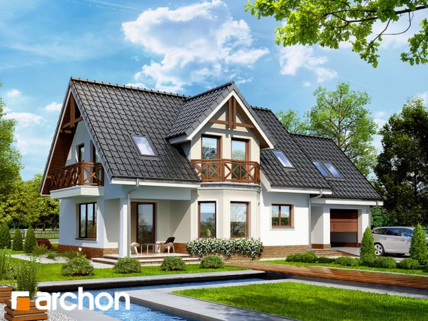 Проект дома Дом в клюкве 2 вер.2 - 1 С мансардным этажом дома в Киеве