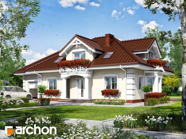 Проект дома Дом в эхинацеях 2 вер.2 - 1 С мансардным этажом дома в Киеве