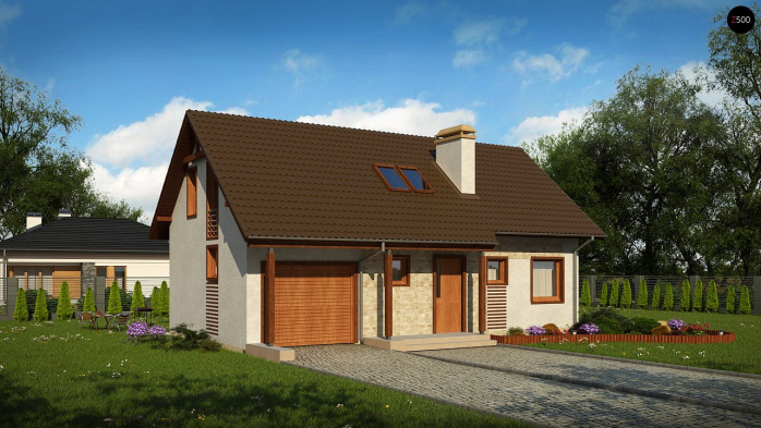 Проект дома U71 GL - 1 С мансардным этажом дома в Киеве