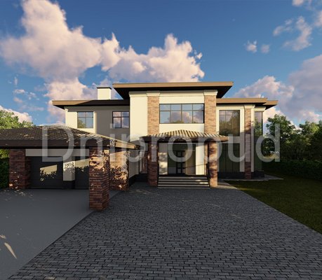 Двухэтажный коттедж с цокольным этажом в Золотых Ключах