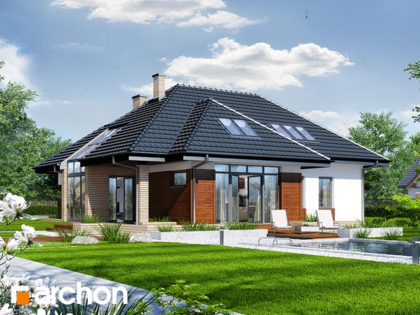 Проект дома Дом в хеномелесе 3  вер.2 - 1 С мансардным этажом дома в Киеве