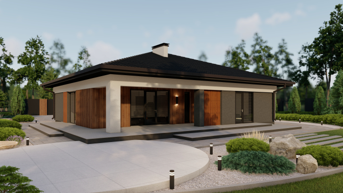 Проект дома Db 43 - 4 Одноэтажные дома в Киеве