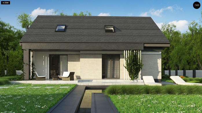 Проект дома U316 p - 6 С мансардным этажом дома в Киеве