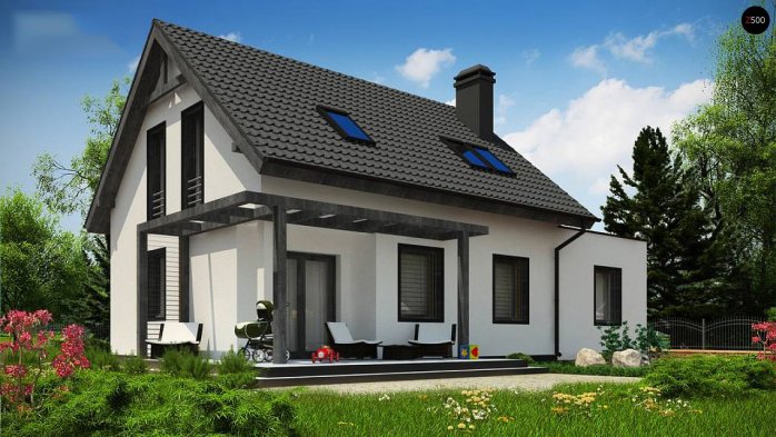 Проект дома U212 GL - 3 С мансардным этажом дома в Киеве