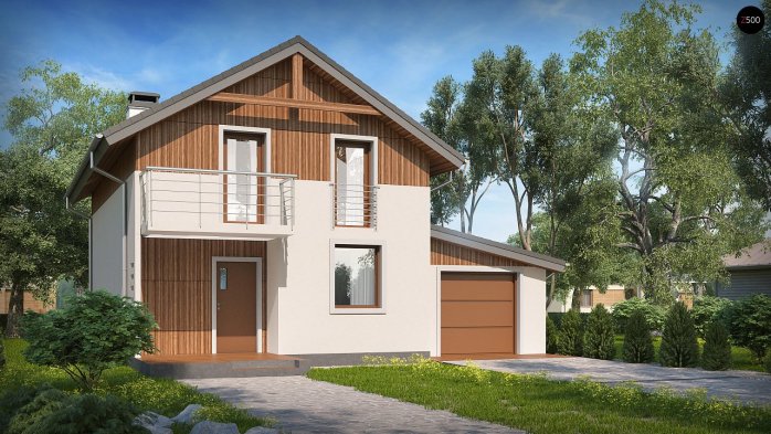 Проект дома U38 D L GP - 1 С мансардным этажом дома в Киеве