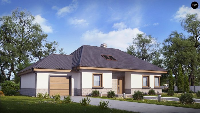 Проект дома U84 GL - 1 С мансардным этажом дома в Киеве