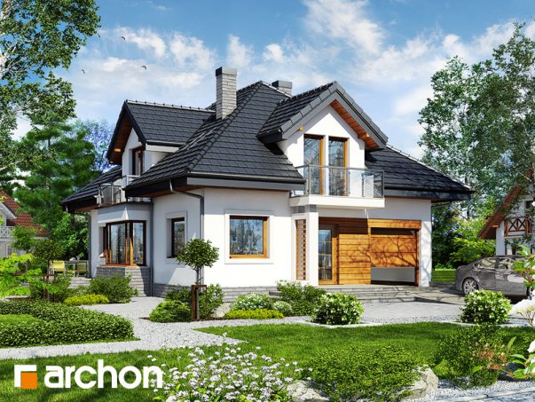 Проект дома Дом в абелиях вер.2 - 1 С мансардным этажом дома в Киеве